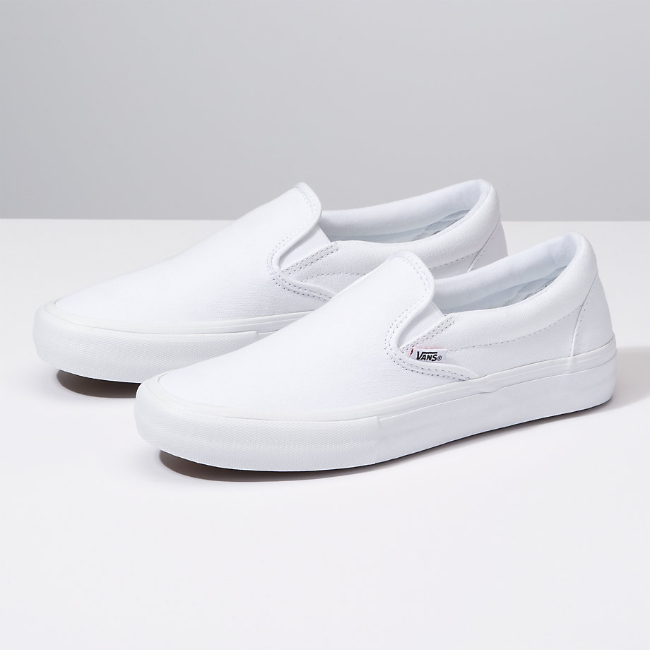 Vans Erkek Kaykay Ayakkabısı Slip-On Pro Beyaz | 76044-302